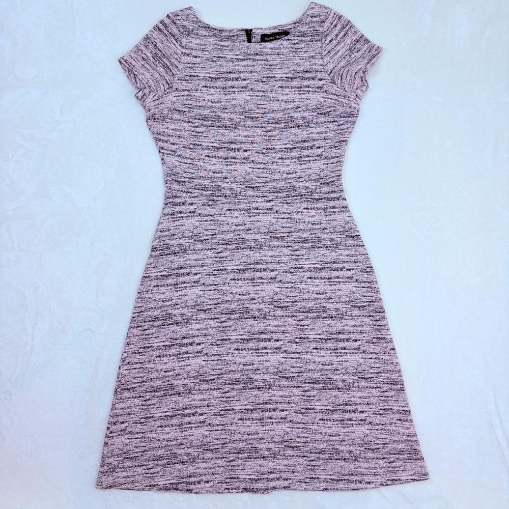 Ivanka Trump Heathered Blush Knit Fit-and-Flare Mini Dress